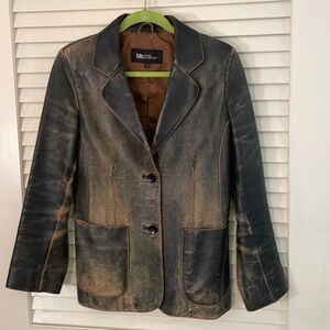 Bod & Christensen Natural Distressed Leather Jacket Size 4